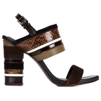 Chunky Heel Panelled Sandals