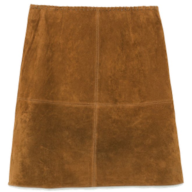 Seamed Skirt with Trimmed Waist
