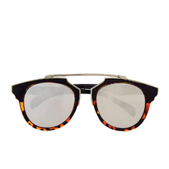 Mirrored Retro Brow Bar Sunglasses
