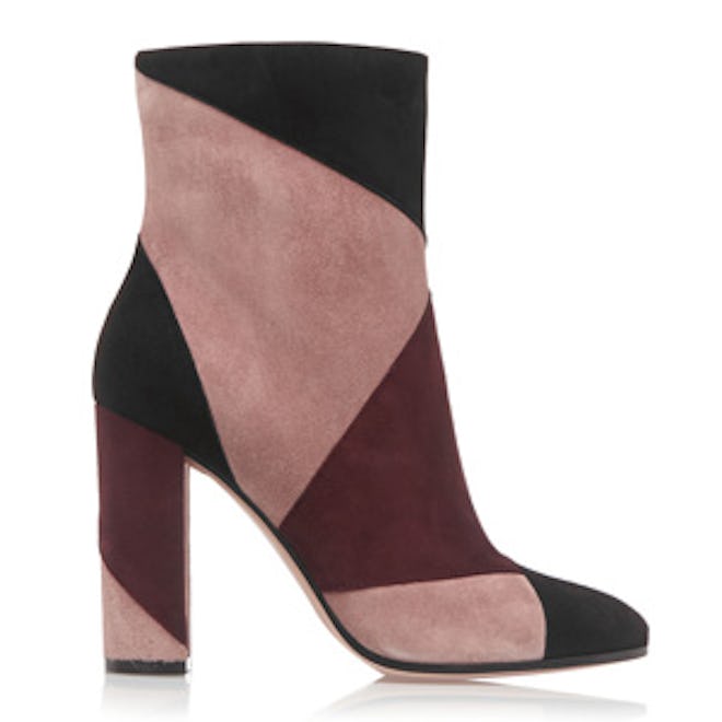 Patchwork Suede Ankle Boots