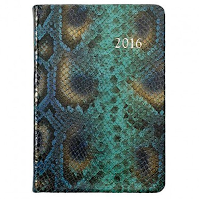 Peacock Embossed Python Planner