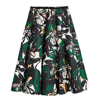 Patterned Scuba-Look Skirt