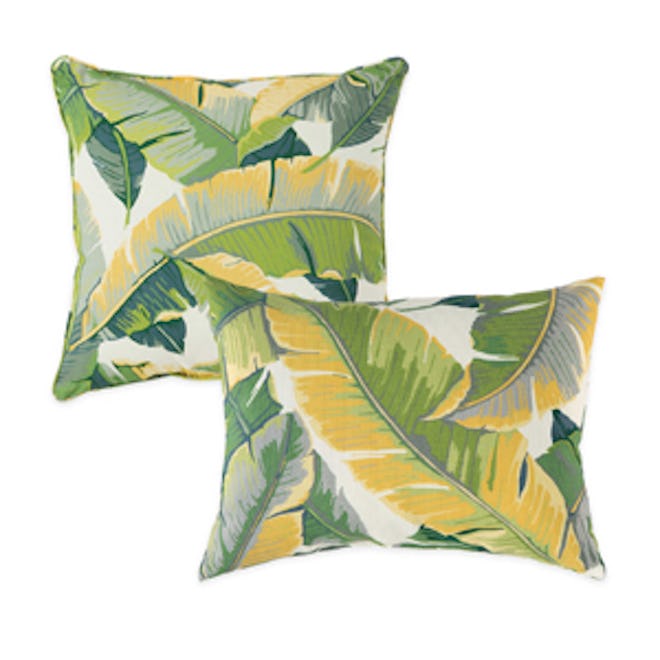 Large Leaves Outdoor Throw Pillows