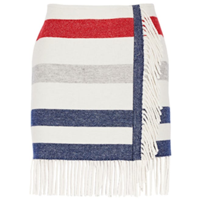 Striped Wool-Blend Mini Skirt