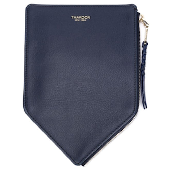 Navy Calf Leather Bombay Pouch