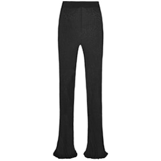 Ribbed Stretch-Jersey Flared Pants