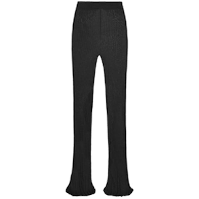 Ribbed Stretch-Jersey Flared Pants