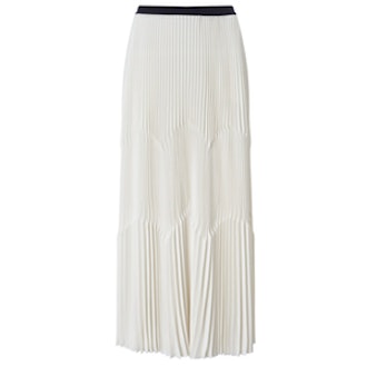 White Crepe Accordian Pleat Skirt