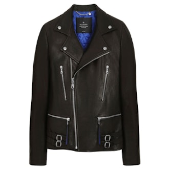 Georgia May Jagger Biker Jacket with Sapphire Blue