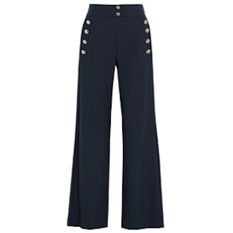 Stretch-Wool Flared Pants
