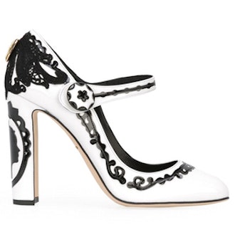 Baroque Patterned Mary Jane Pumps