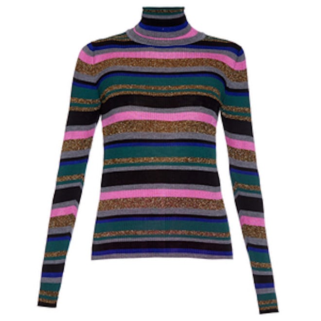 Striped Roll-Neck Wool-Blend Sweater