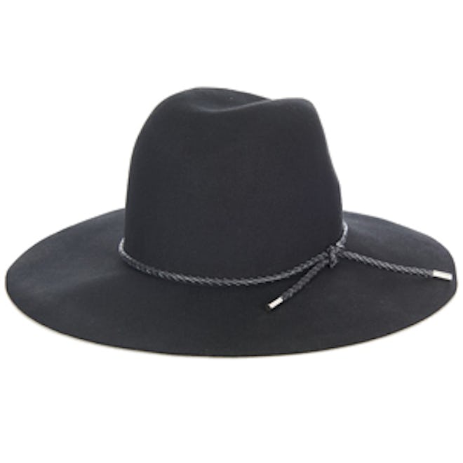 Woven-Leather and Felt Hat