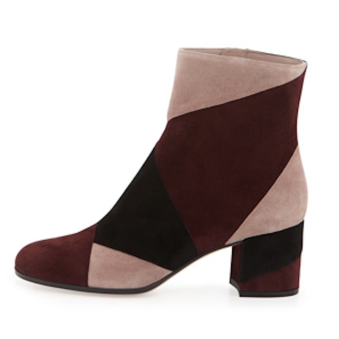 Patchwork Suede Ankle Boot