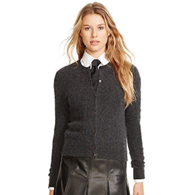Wool-Cashmere Cardigan in Charcoal Melange