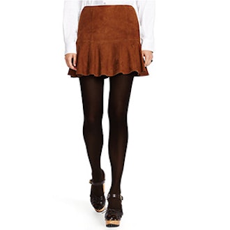Suede Fit-and-Flare Miniskirt