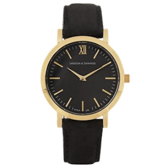 Liten Small Suede and Gold-Plated Watch