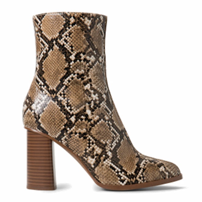 Snake-Finish Ankle Boots