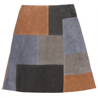 Patchwork Suede Skirt