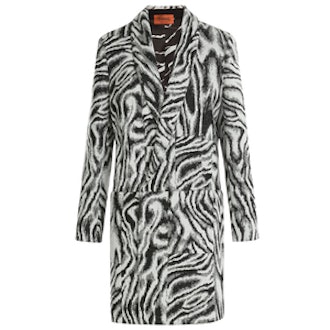 Zebra Print Wool Coat