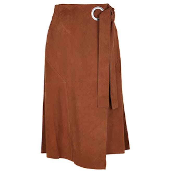 Suede Wrap Skirt