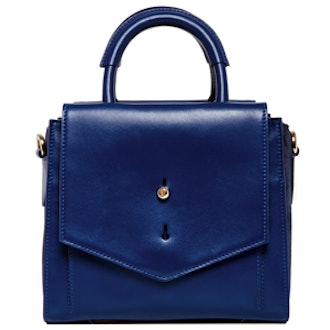 Blue Leather Mini North South Downing Tote