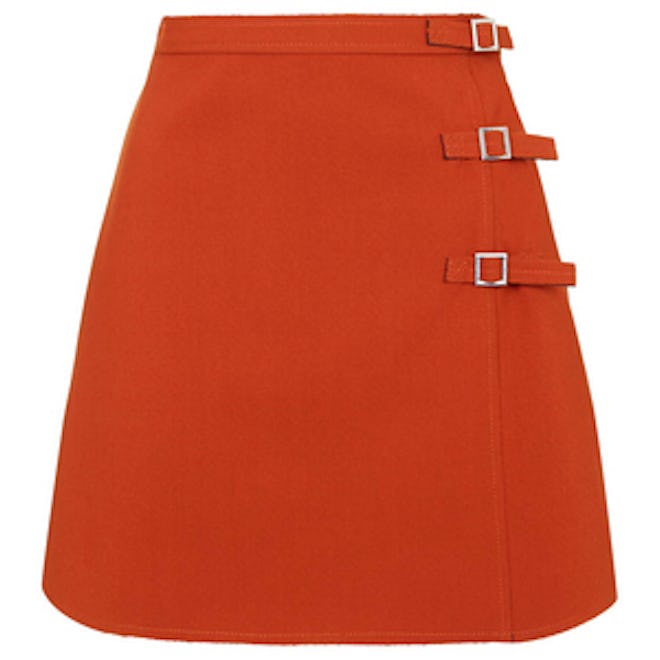 Buckle A-Line Mini Skirt