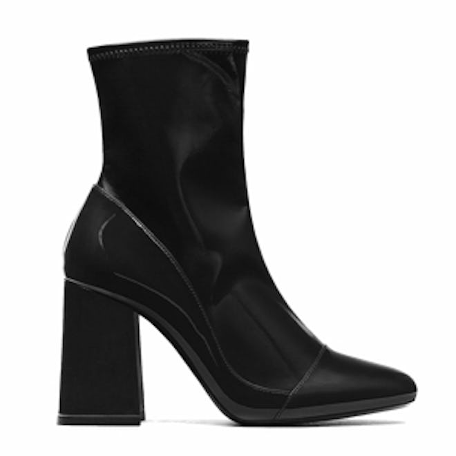 High-Heel Sock-Style Ankle Boot