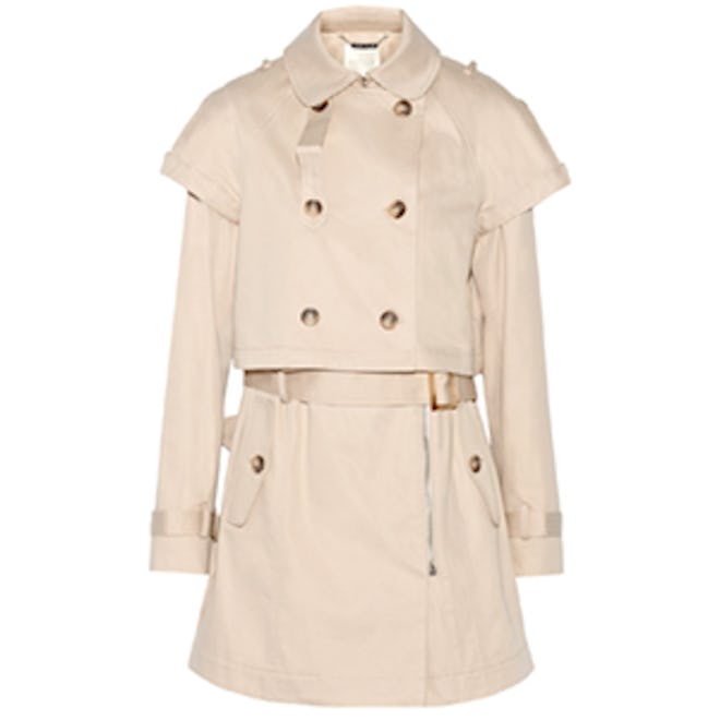 Double-Breasted Convertible Trench Coat