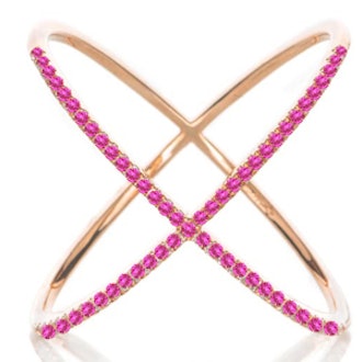Pink Sapphire X Ring