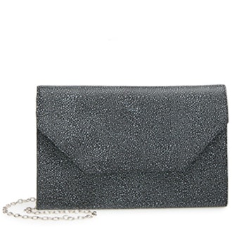 Angled Leather Day Clutch