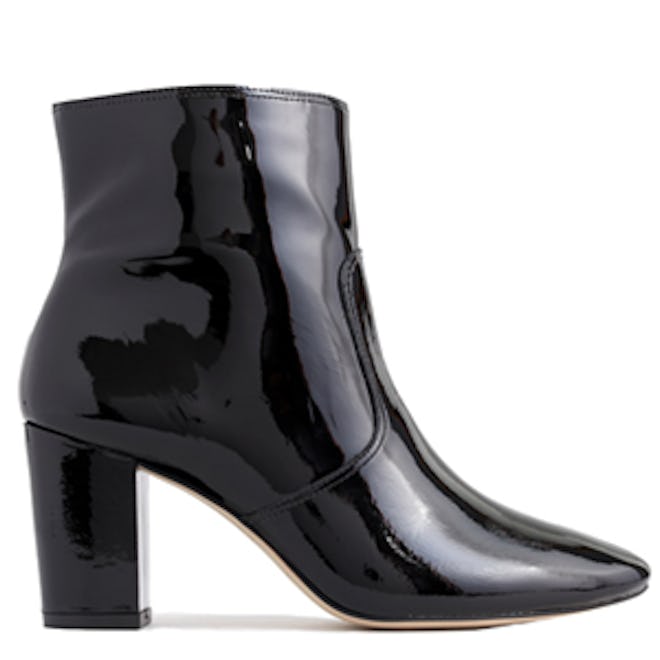 Patent Leather Zip Ankle Boots