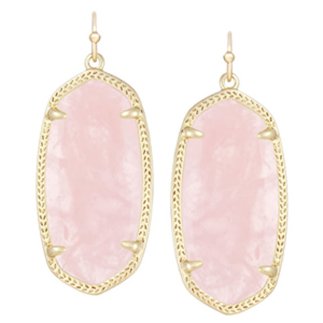 Elle Earrings in Rose Quartz