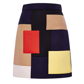 Multicolored Patchwork Wool Skirt