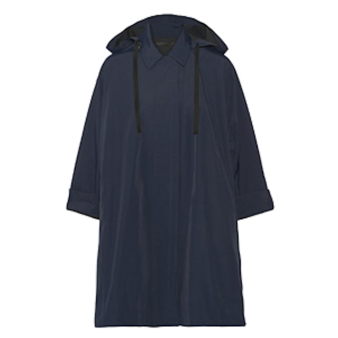 Rugan Oversized Coated Faille Hooded Coat