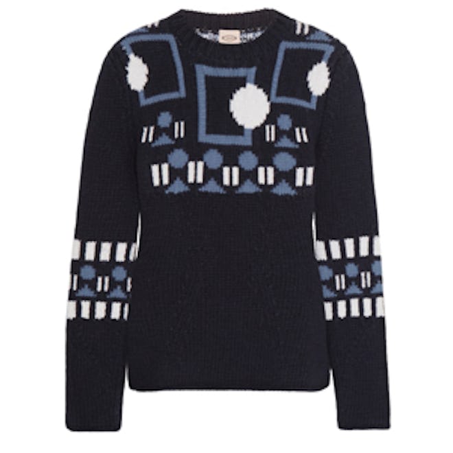 Intarsia Wool and Cashmere-Blend Sweater