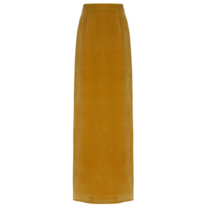 Gold Velvet Devorah Long Skirt