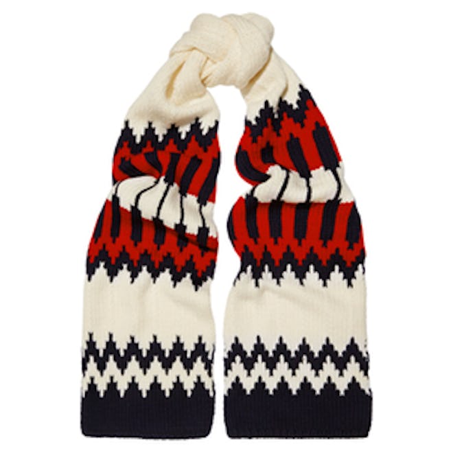 Snow Capsule Intarsia Wool Scarf