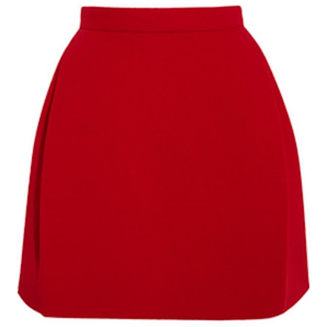 Wool Blend Crepe Skirt