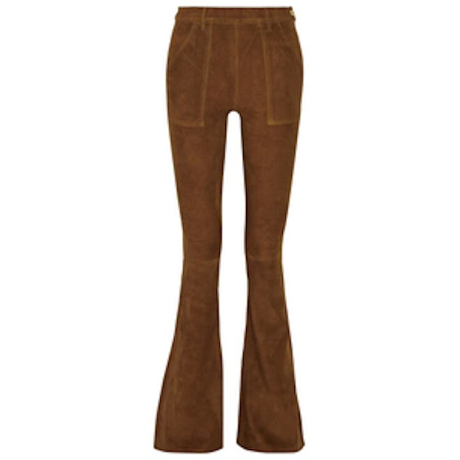 High-Rise Suede Flared Pants