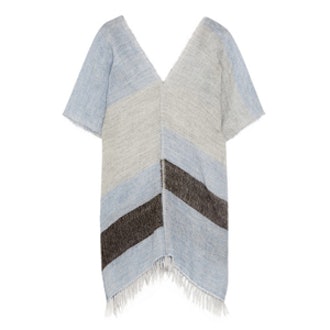 Striped Merino Wool Blend Poncho