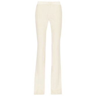 Satin-Trimmed Crepe Flared Pant