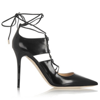 Hoops Patent Leather Pumps