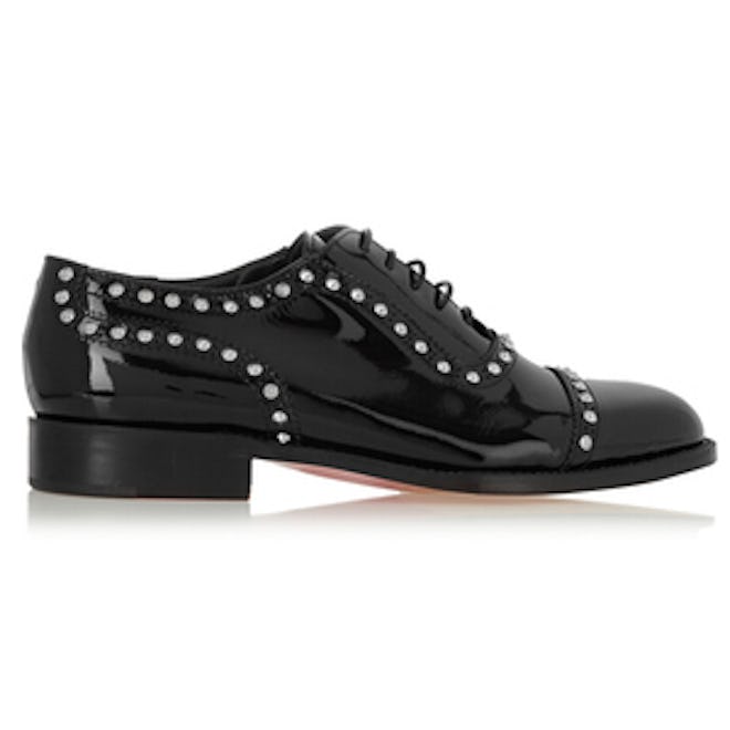 Studded Patent-Leather Brogues