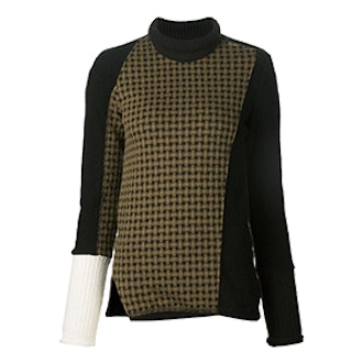 Asymmetric Checked Sweater