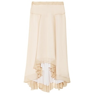 Silk-Chiffon Midi Skirt
