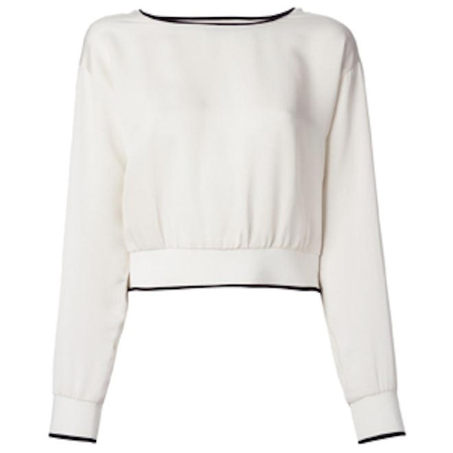 Contrast Trim Cropped Sweater