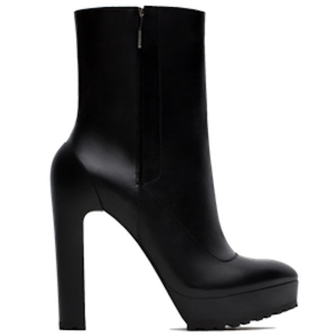 High Heel Leather Ankle Boot