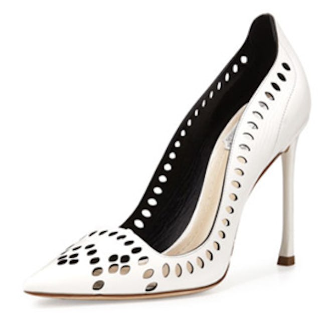 Laser-Cut Leather 100mm Pump