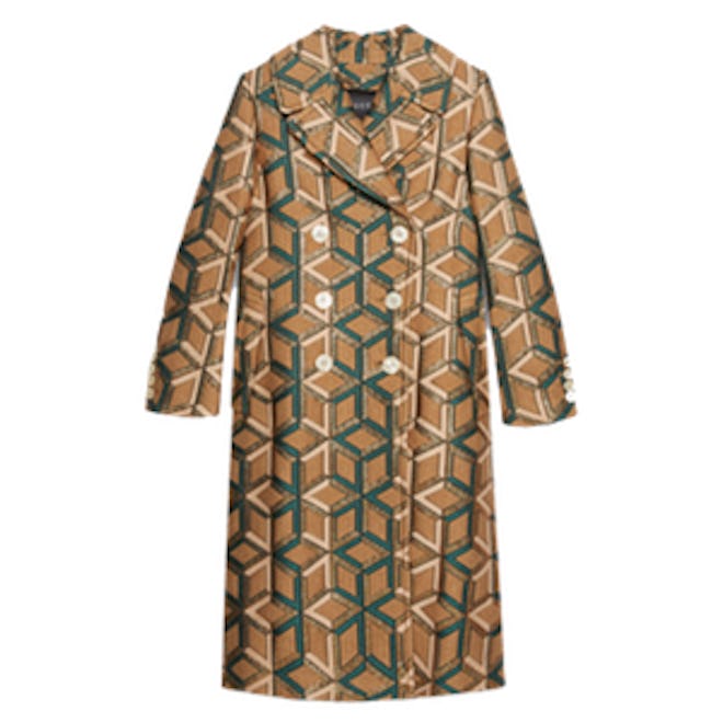 Losanga Wool Jacquard Coat